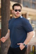 Erkek Oversize Bisiklet Yaka Kısa Kollu T-shirt resmi